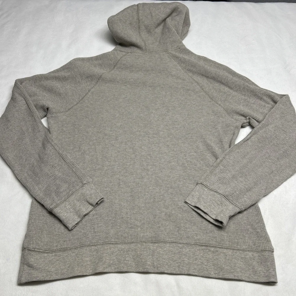 Everlane Womens Medium Waffle Knit Hoodie Grey Pullover Cotton Long Sleeve - Picture 8 of 8